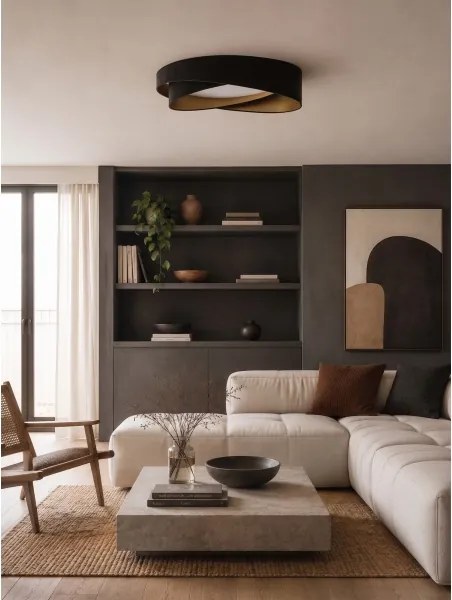 BRILAGI- Plafonieră LED VELVET TWIST LED/24W/230V 4000K, Ø 55 cm, negru/auriu