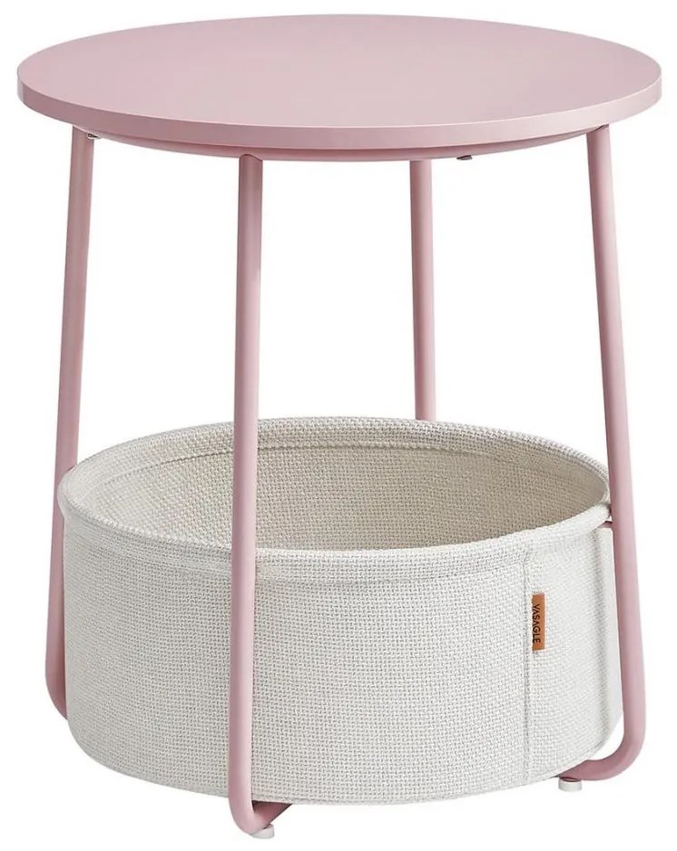 Măsuță laterală NOIRA roz/albă