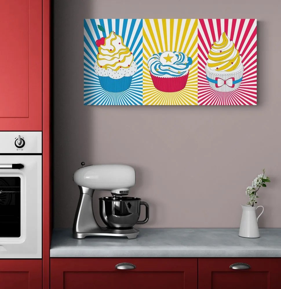 Tablou pop art cupcakes