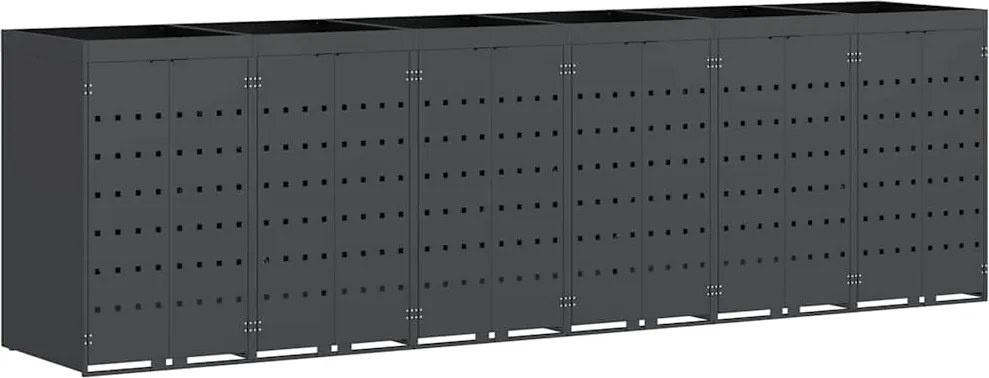 vidaXL Depozitare pentru 6 pubele Wheelie Antracit