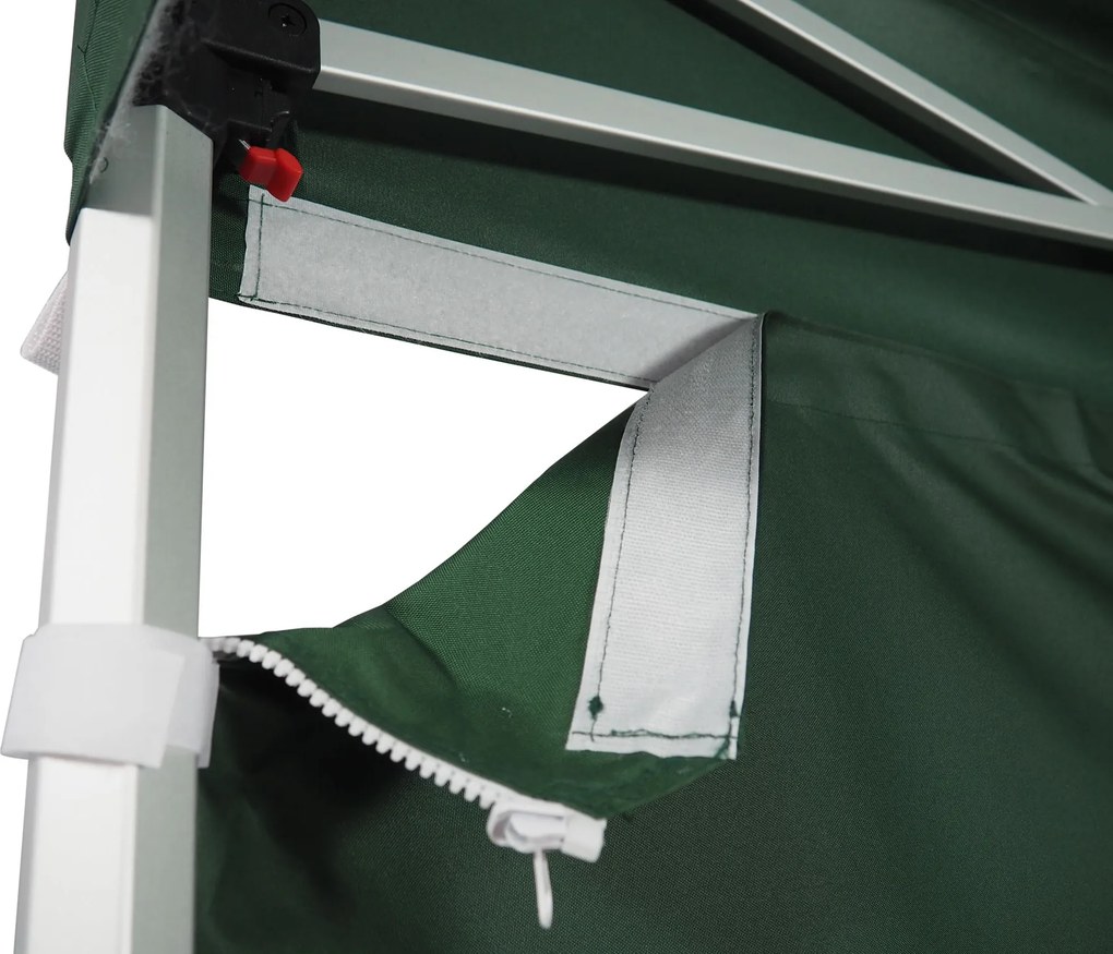 Cort pliabil 4×4 m – hexagonal din aluminiu, Verde