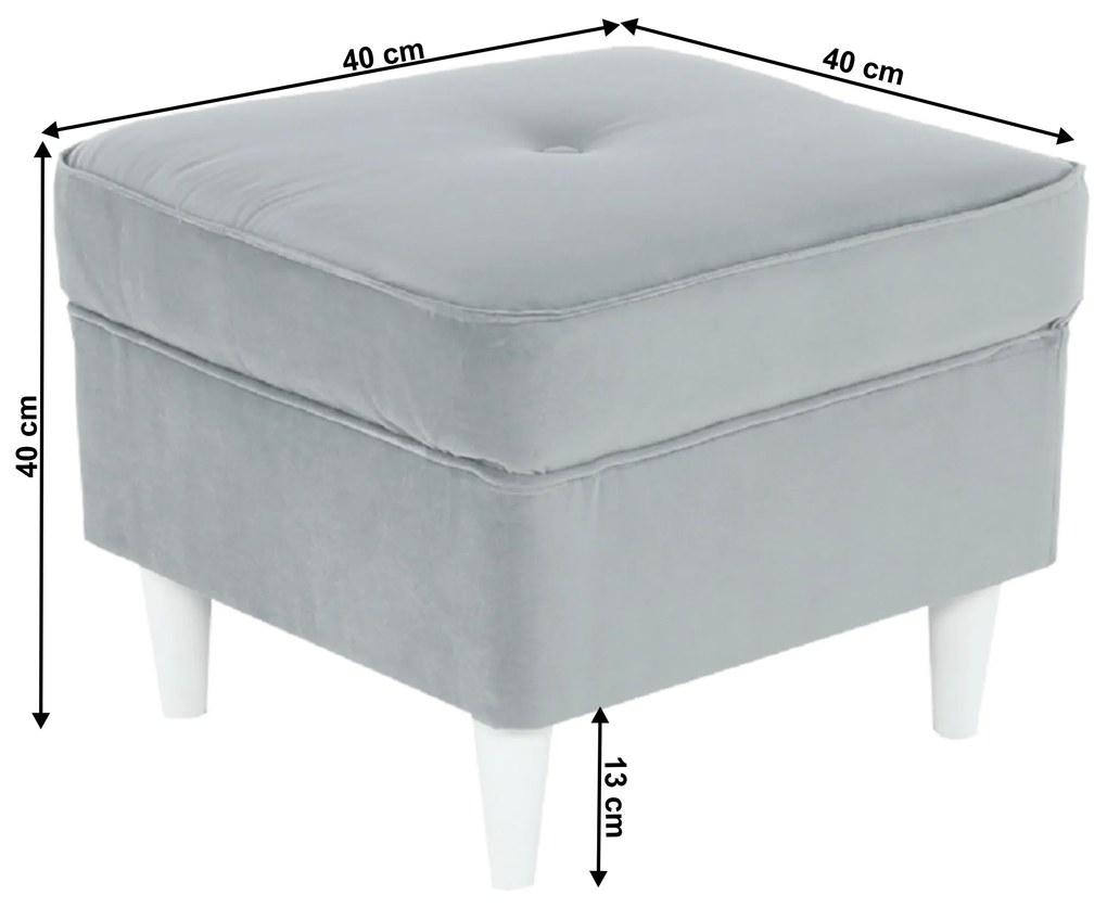 Taburet modern Culoare gri deschis/alb, RUFINO NEW