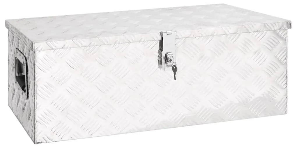 Cutie de depozitare, argintiu, 80x39x30 cm, aluminiu Argintiu, 80 x 39 x 30 cm, 1