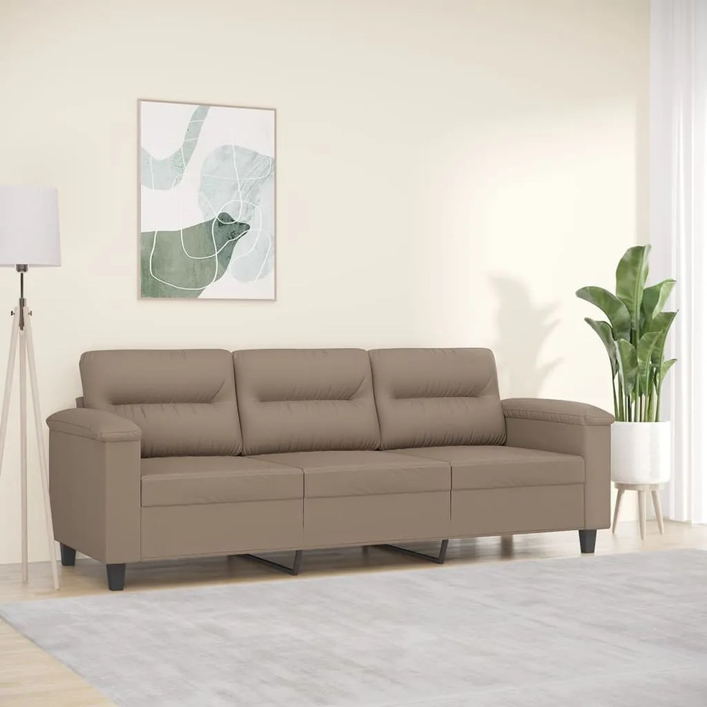 Canapea cu 3 locuri, cappuccino, 180 cm, piele ecologica Cappuccino, 210 x 77 x 80 cm