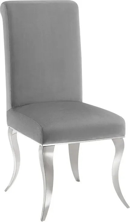 Set 2 scaune Modern Barock, argintiu/ catifea gri