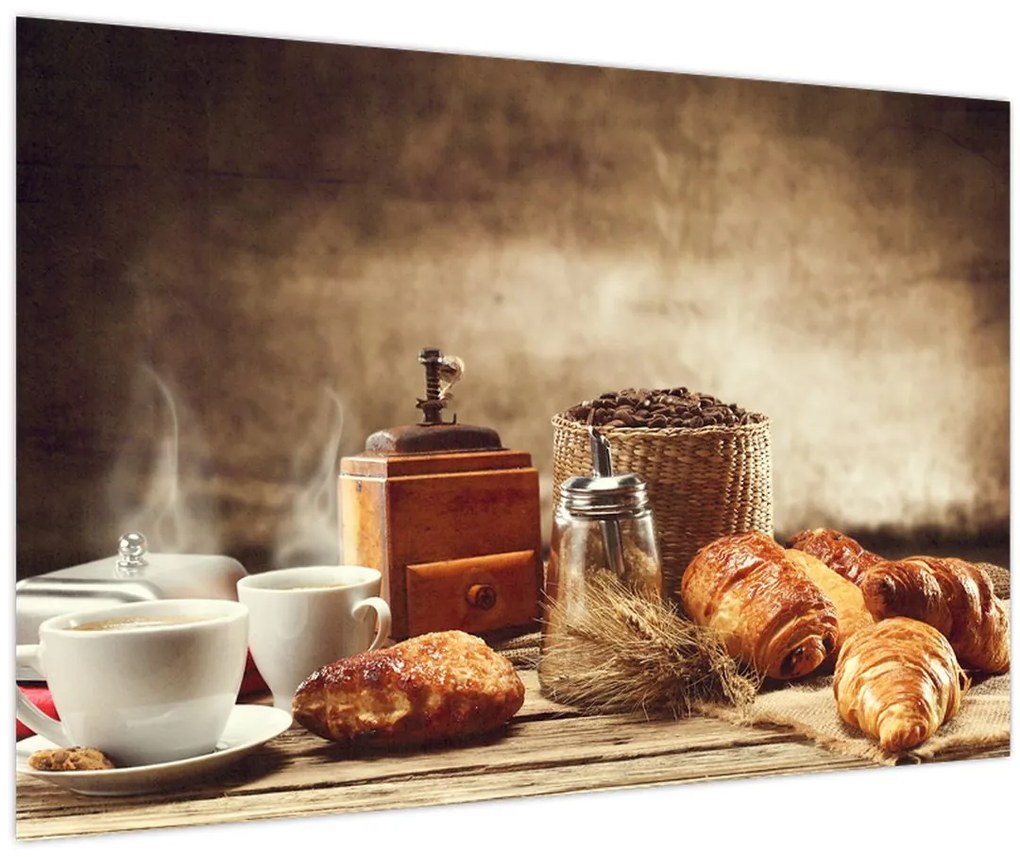 Tablou - Cafea și mic dejun (90x60 cm)