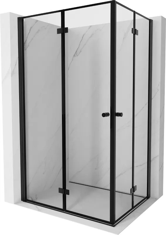 Mexen Mist-F Duo cabină de duș pliabilă stânga 110 x 90 cm, ramă neagră, negru - 8A6-110L-090P-70-70