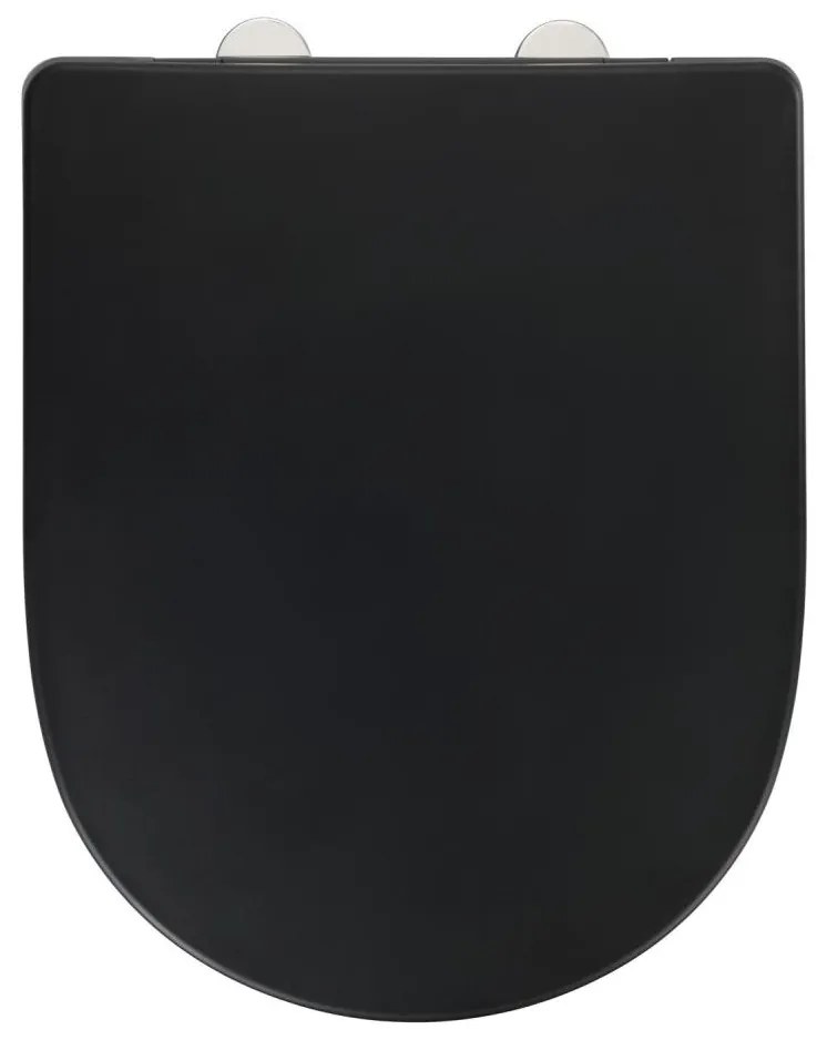 WENKO 24989100-WC Capac WC EXCLUSIVE 36,5 x 45 cm negru/argintiu