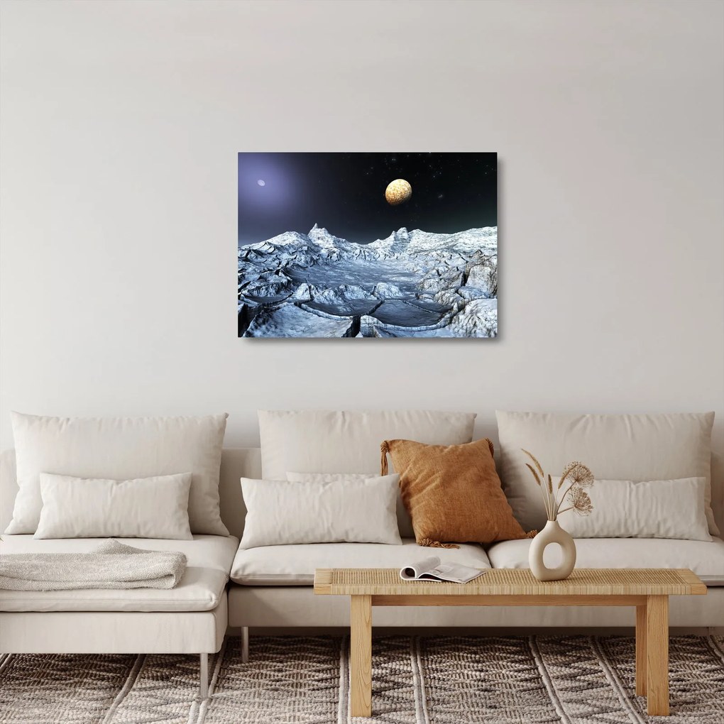 Tablou pe sticlă cu sat (70x50 cm)