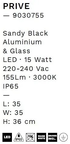 Mini Stalp LED iluminat exterior decorativ, IP65, PRIVE H 36cm