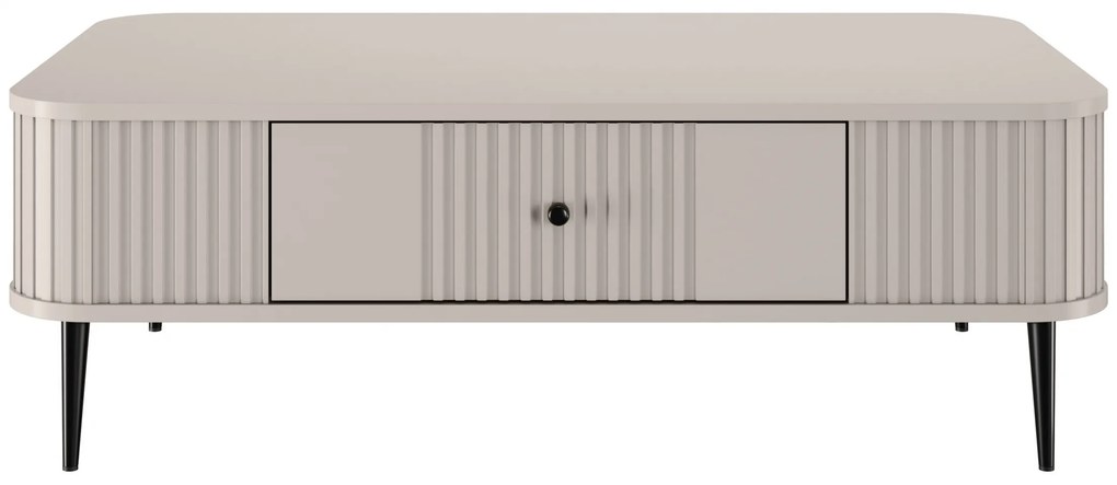 Masă de cafea Vesper 103x60 cm cu sertar - cașmir / picioare negre