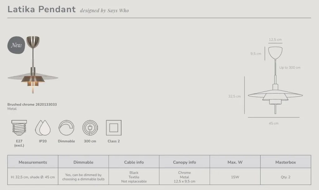 Lustra, Pendul modern minimalist Latika