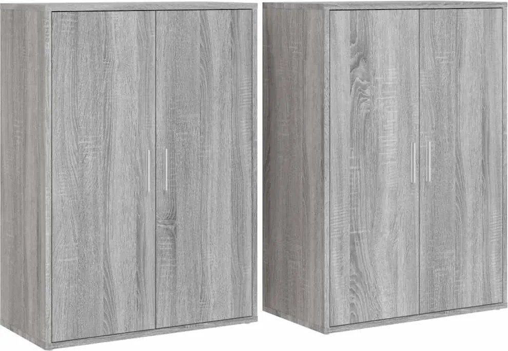 vidaXL Dulapuri, 2 buc., gri sonoma, 60x31x84 cm, lemn prelucrat