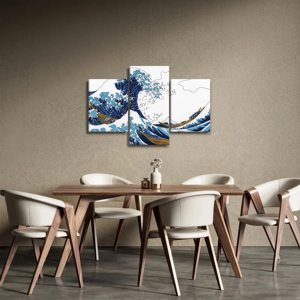 Tablou - Desen japonez, valuri (90x60 cm)