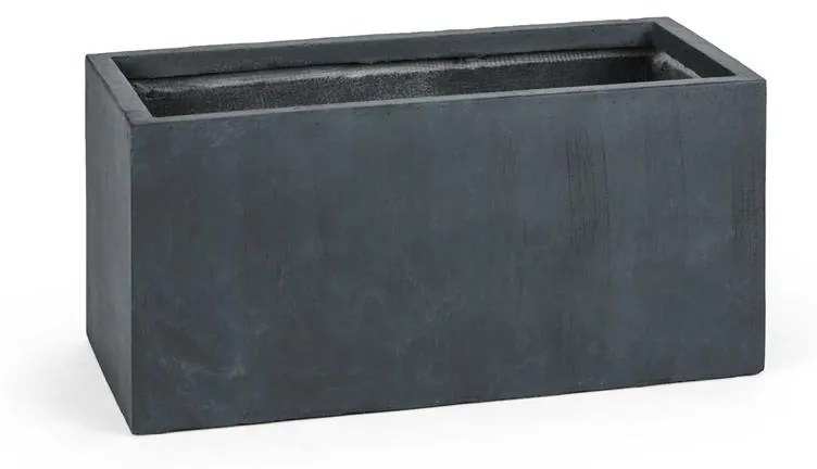 Solidflor, antracit, ghiveci de flori, recipient pentru flori, 79,5x38x38 cm, FIBERTON