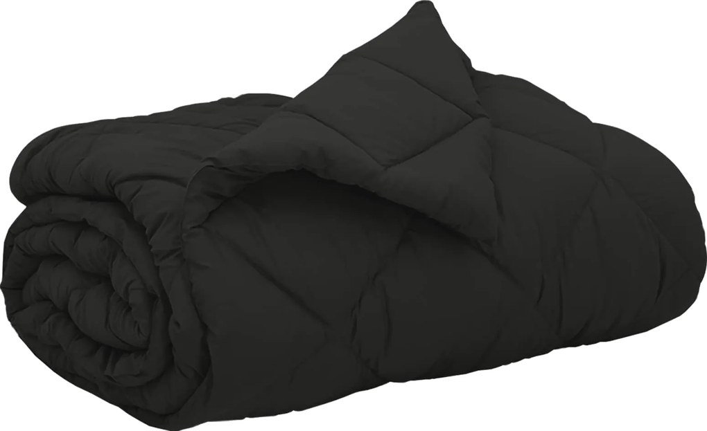 vidaXL Duvet complet pe tot parcursul anului Negru 220 x 260 cm