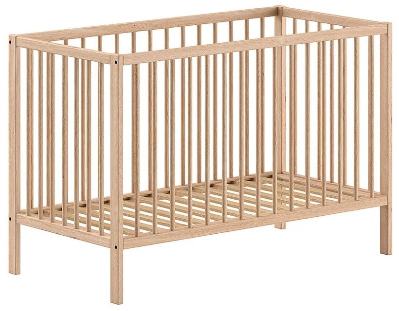 Pătuț în culoare naturală din lemn masiv de pin 60x120 cm DINO – Vipack