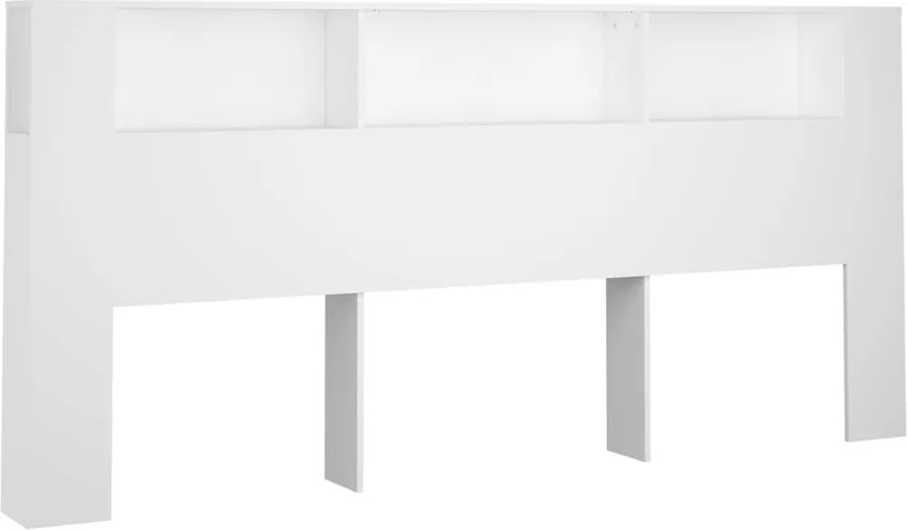 vidaXL Tăblie de pat cu dulap, alb, 220x18,5x104,5 cm