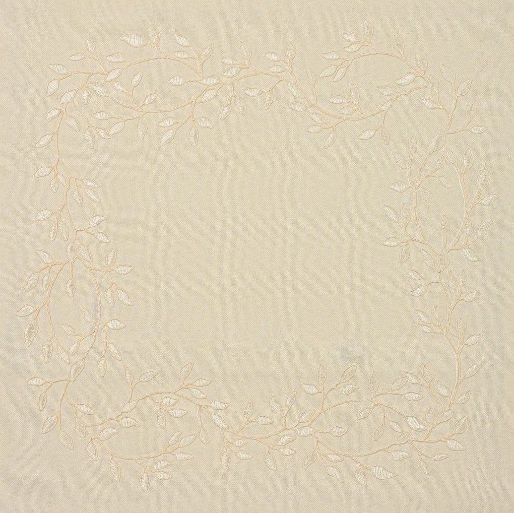 Husa de perna decorativa CHAPLET FLORAL 40x40 cm, crem
