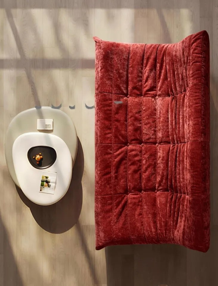 Canapea Lounge din Memory Foam HD – Premium, 1450 x 110 x 75 cm, Confort care Revine la Formă (Culoare: Caramiziu)