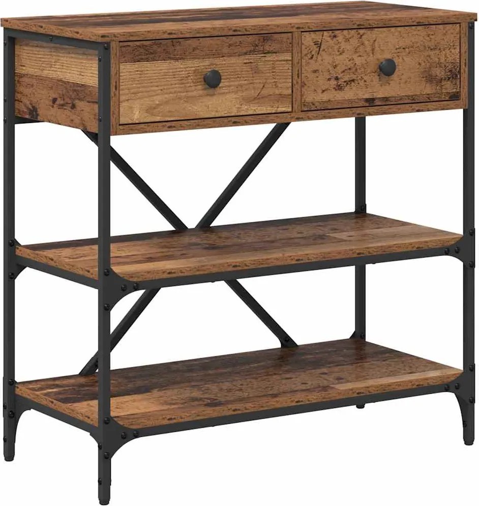 vidaXL Masă de consolă cu sertar cu raft Maro 100 x 34,5 x 75 cm lemn