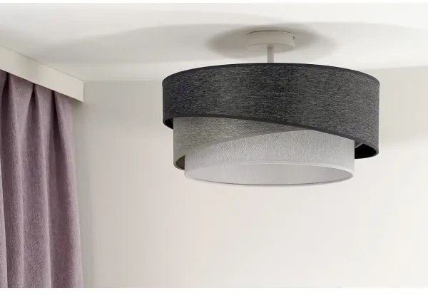 Lustră aplicată Duolla KOBO 1xE27/15W/230V d. 45 cm gri/alb