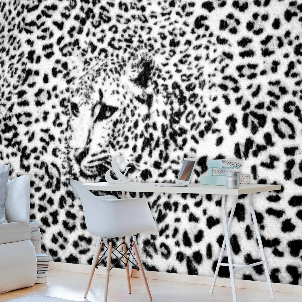 Fototapet - Albnegru gepard (254x184 cm)
