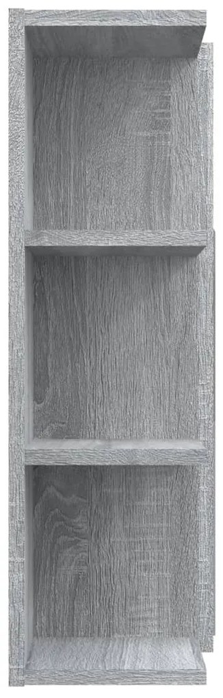 Dulap de baie cu oglinda gri sonoma 80x20,5x64 cm lemn compozit sonoma gri