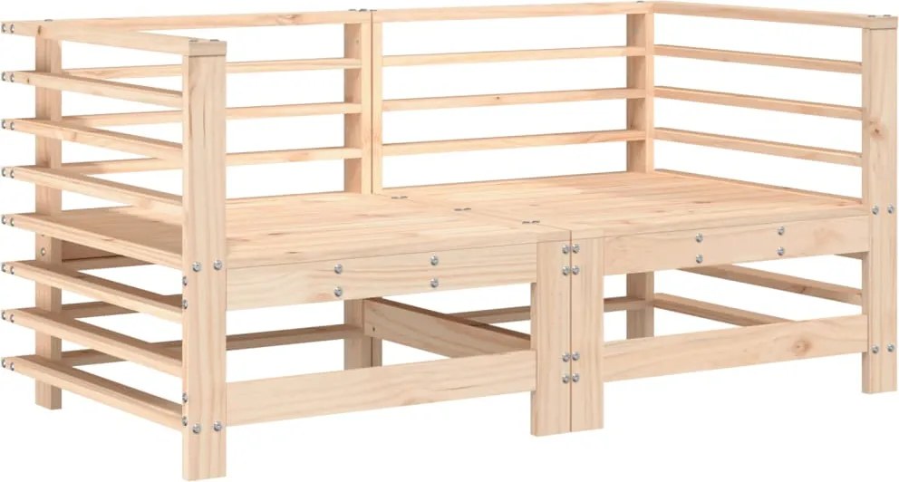 vidaXL Canapea de colț de grădină, 2 buc., lemn masiv de pin