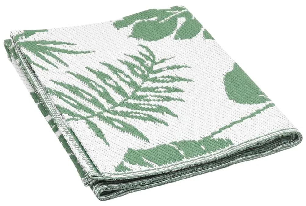 Covor de exterior, verde, 160x230 cm, PP green leaf pattern, 160 x 230 cm