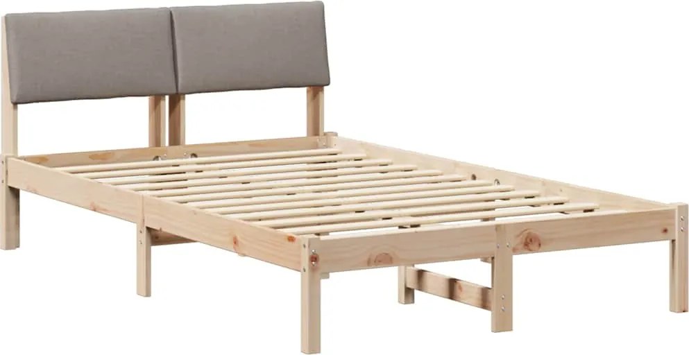 vidaXL Cadru de pat Maroniu și taupe 120 x 200 cm Lemn masiv de pin