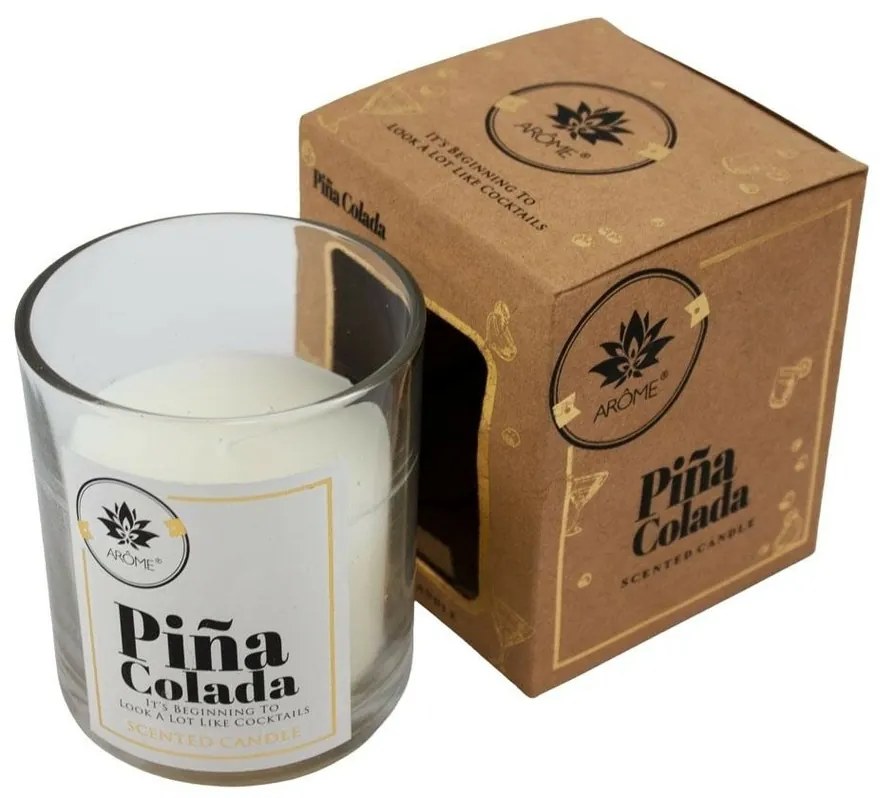 Lumânare parfumată în sticlă Arome  Pina Colada, 125 g
