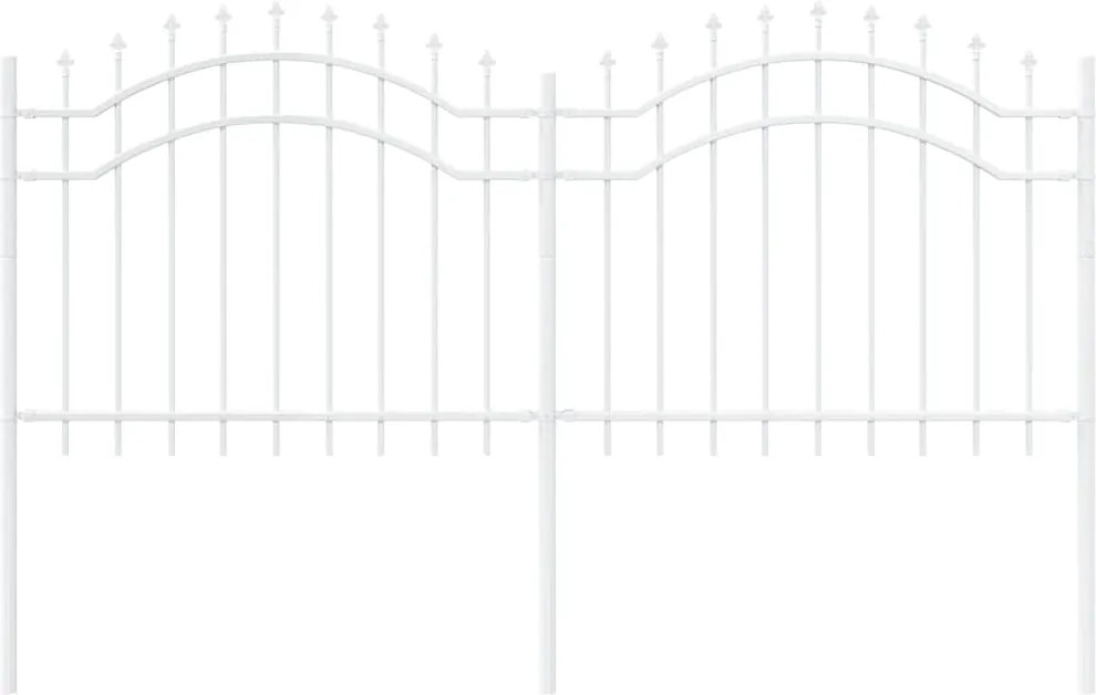 vidaXL Gard de Grădină Alb 240 x 140 cm Oțel vopsit în pulbere
