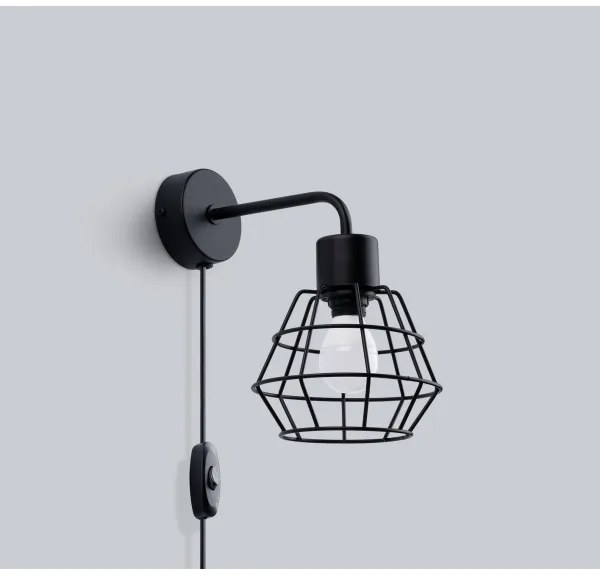 Lampă de perete Sollux SL.1164 SUBA 1xE27/15W/230V negru