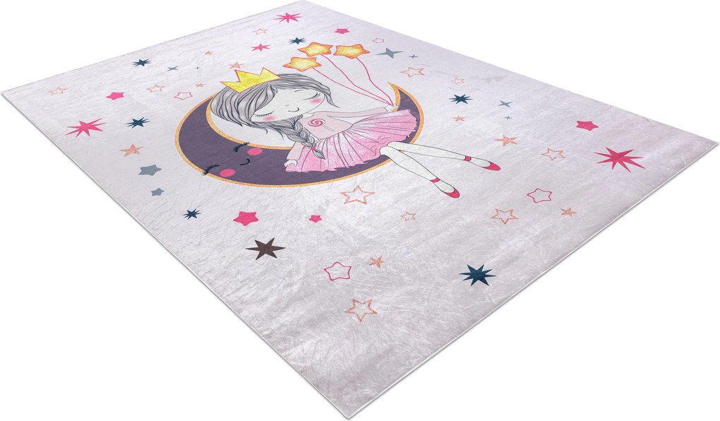 BAMBINO 48060 covor lavabil Prințesă, stele pentru copii anti-alunecare - roz - SECUNDAR-COTATI PRODUSUL
