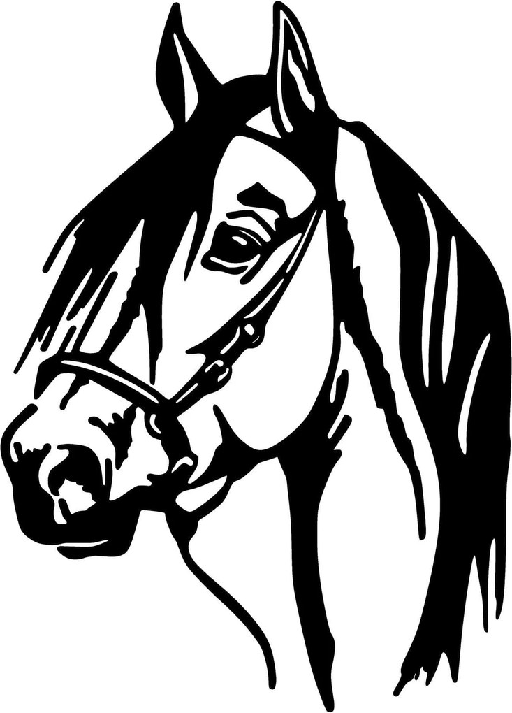 Decoratiune perete HORSE HEAD, negru, metal, 40x55 cm