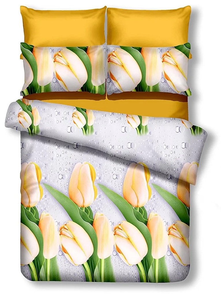 Lenjerie de pat din microfibra gri deschis, CLEO