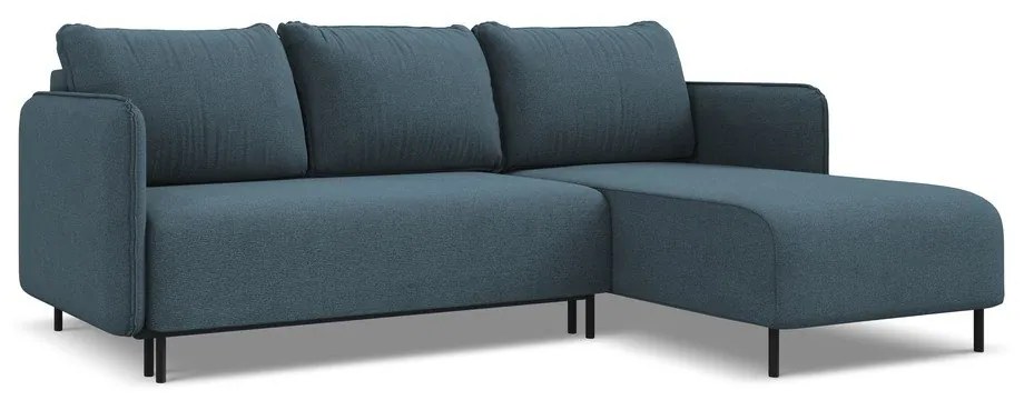 Colțar albastru extensibil/cu spațiu de depozitare (cu colț pe partea dreaptă) Luana – Makamii