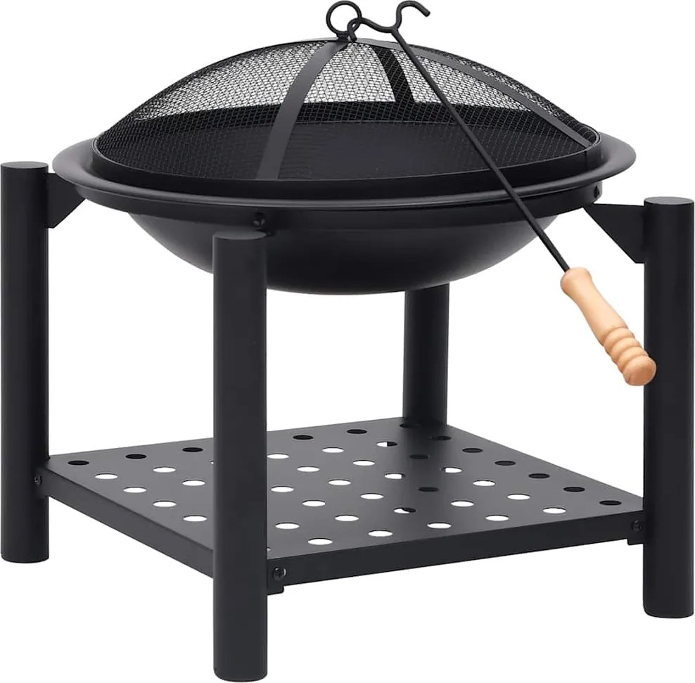 vidaXL Vatră de foc cu vătrai, 54x54x55 cm oțel