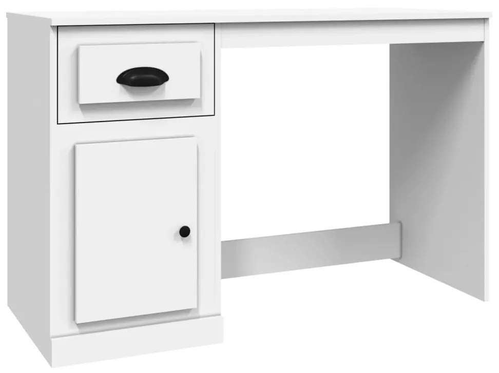 vidaXL Birou cu sertar, alb, 115x50x75 cm, lemn prelucrat