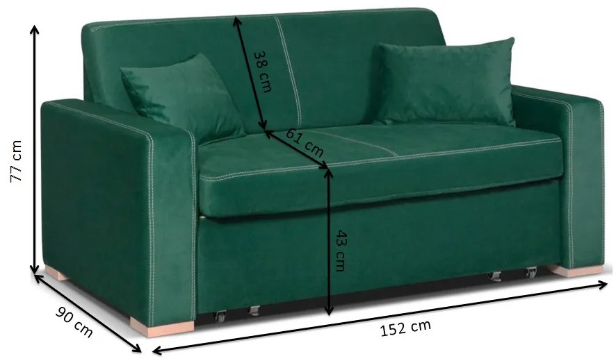 Canapea două locuri Pallie (galben). 1043253