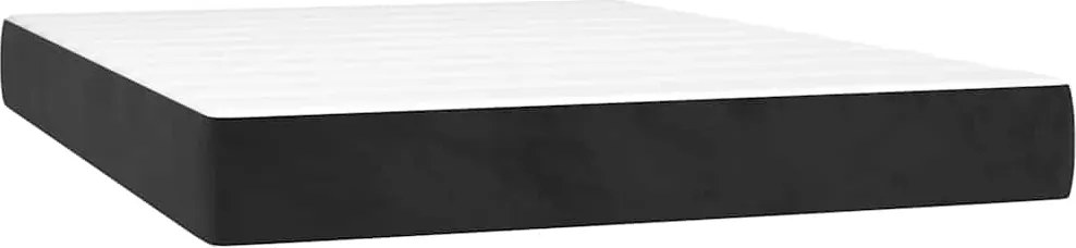 vidaXL Saltea cu arcuri buzunar, fermitate medie, negru, 120x210x20 cm, catifea