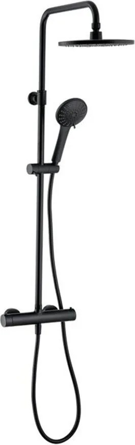 Coloana de dus cu baterie termostatata Wirquin Roma Comfort finisaj negru mat