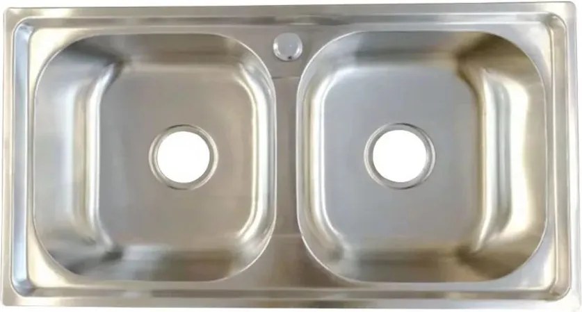 Chiuveta inox Inter Ceramic cu doua cuve fara picurator finisaj inox satinat 76x41 cm