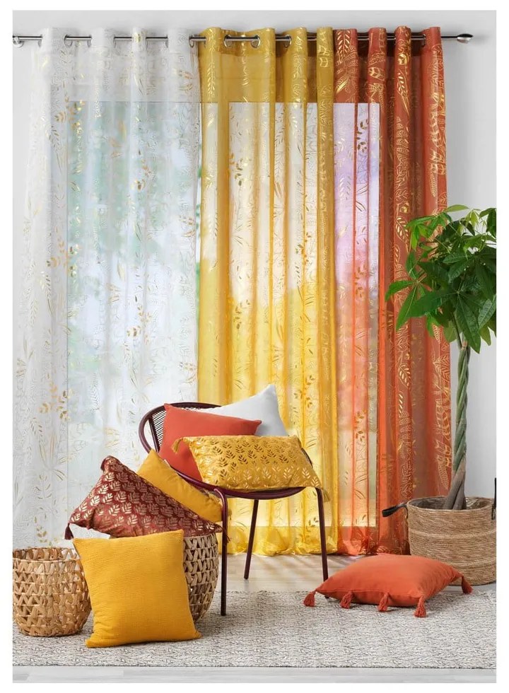 Perdea portocalie 140x280 cm Belflor – douceur d'intérieur