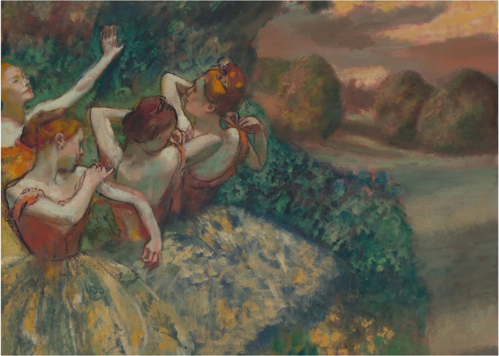 Tablou pe sticlă - Edgar Degas, Four Dancers, reproducere (70x50 cm)