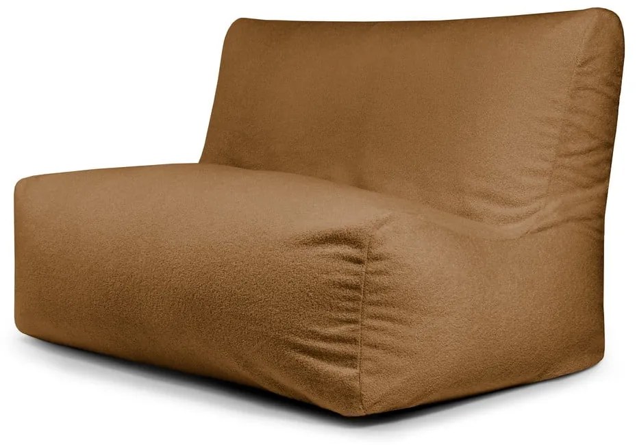 Fotoliu bean bag maro cu tapițerie din țesătură bouclé Sofa Seat Lounge – SLOWDOWN
