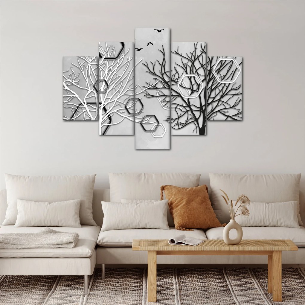 Tablou abstract cu pomi (150x105 cm)