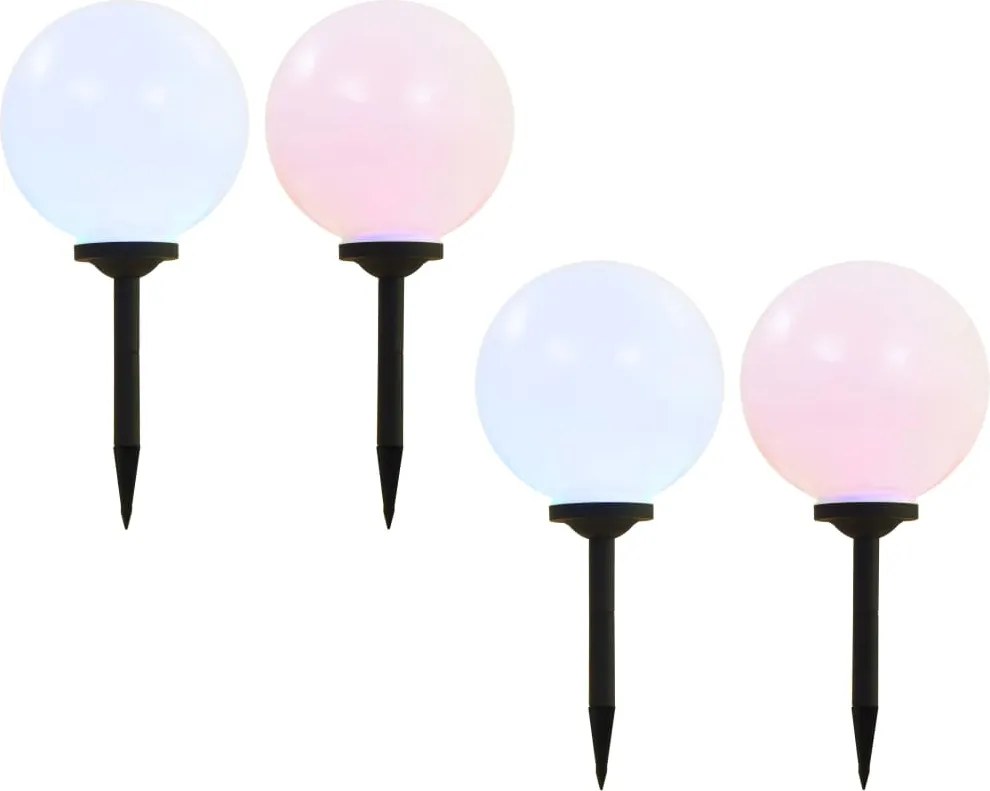 vidaXL Lămpi solare de exterior, 4 buc., 30 cm, RGB, sferic, LED