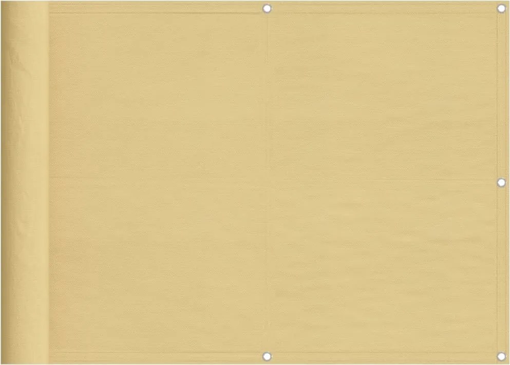 vidaXL Paravan de balcon, nisipiu, 75x1000 cm, 100% poliester oxford